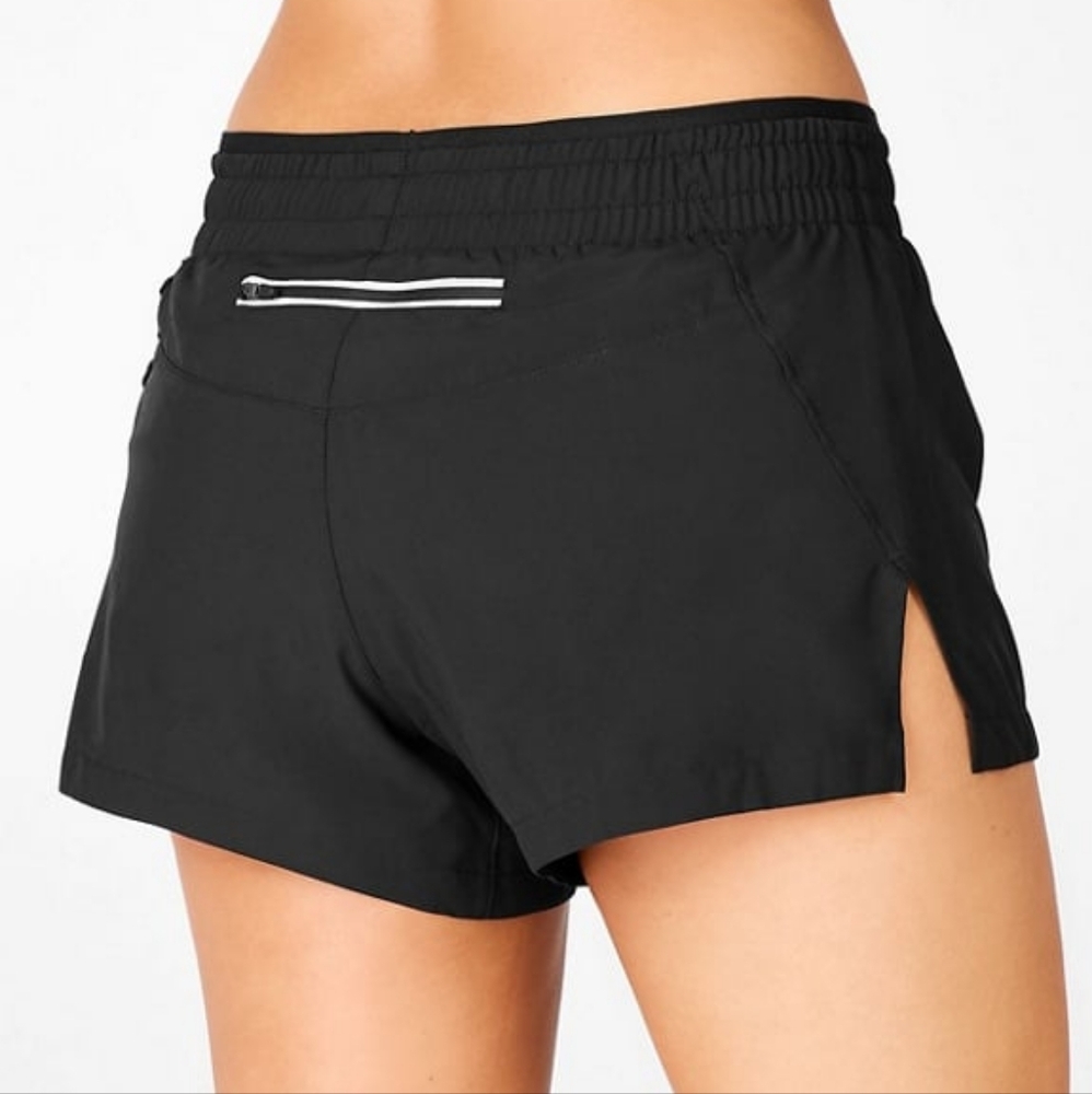 Fabletics Breathe Mid-Rise Run Shorts in Black